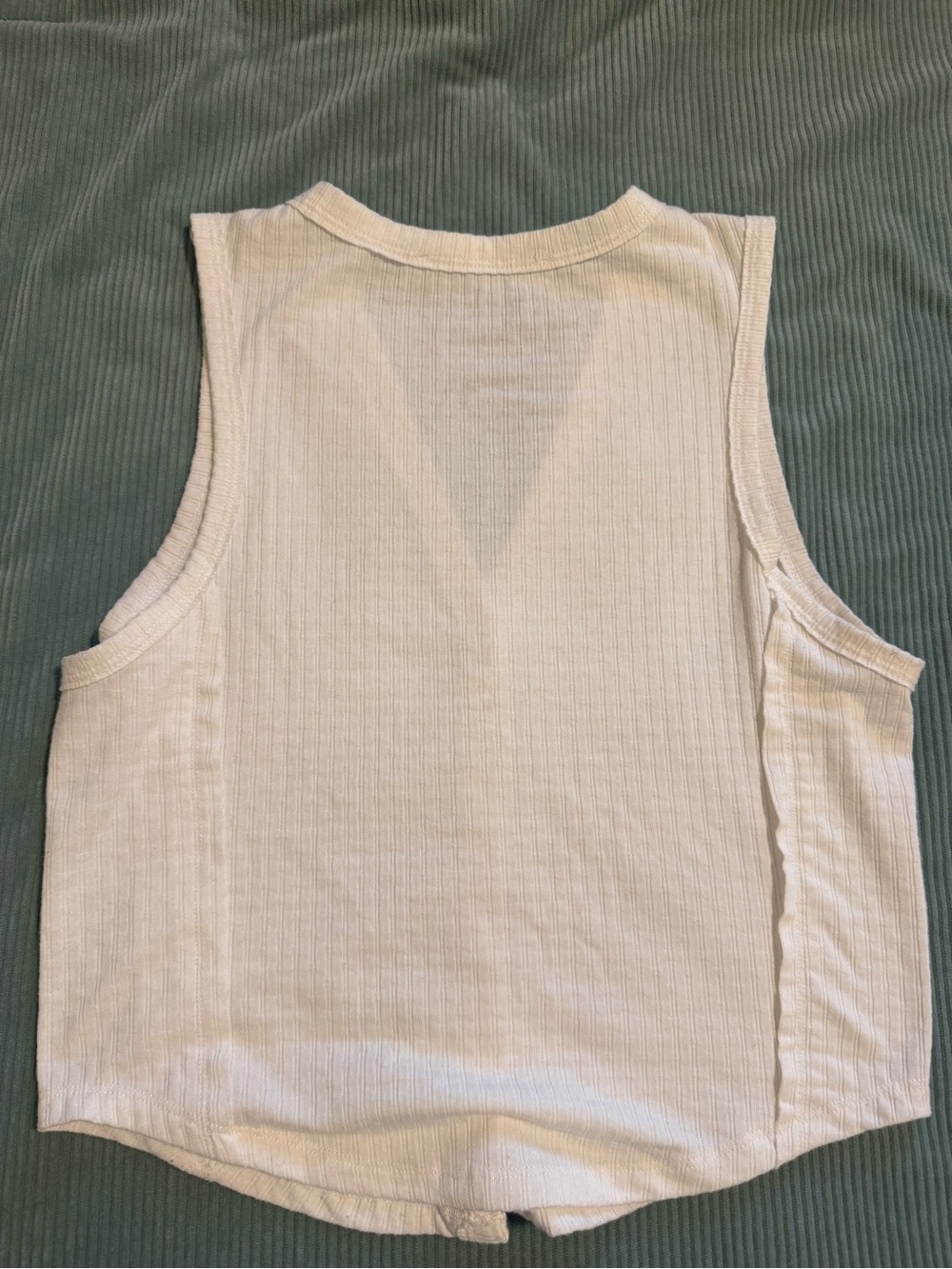 Altar'd State Cream Ribbed Button-Front Tank - Picture 4 of 4
